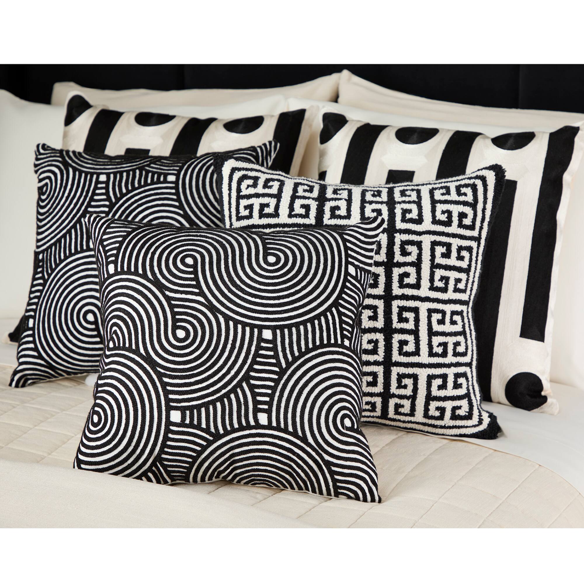Jonathan Adler x Michaels 18" Black & White Greek Key Tufted Pillow
